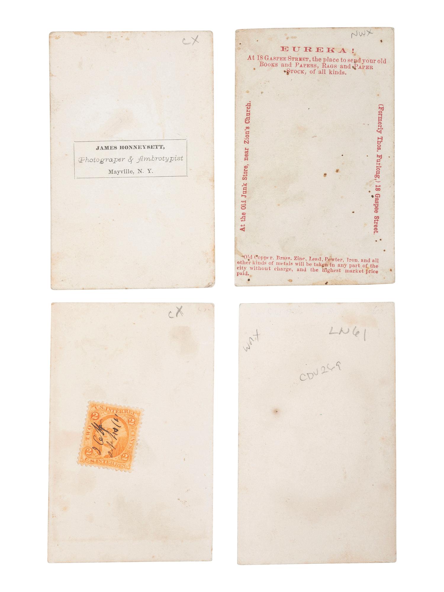 [LINCOLN, Abraham (1809-1865)]. A group of 4 CDVs of Abraham Lincoln and John Wilkes Booth, comprising: