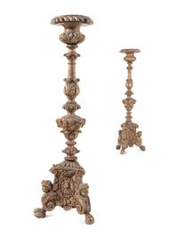 A Pair of Italian Giltwood Pricket Sticks