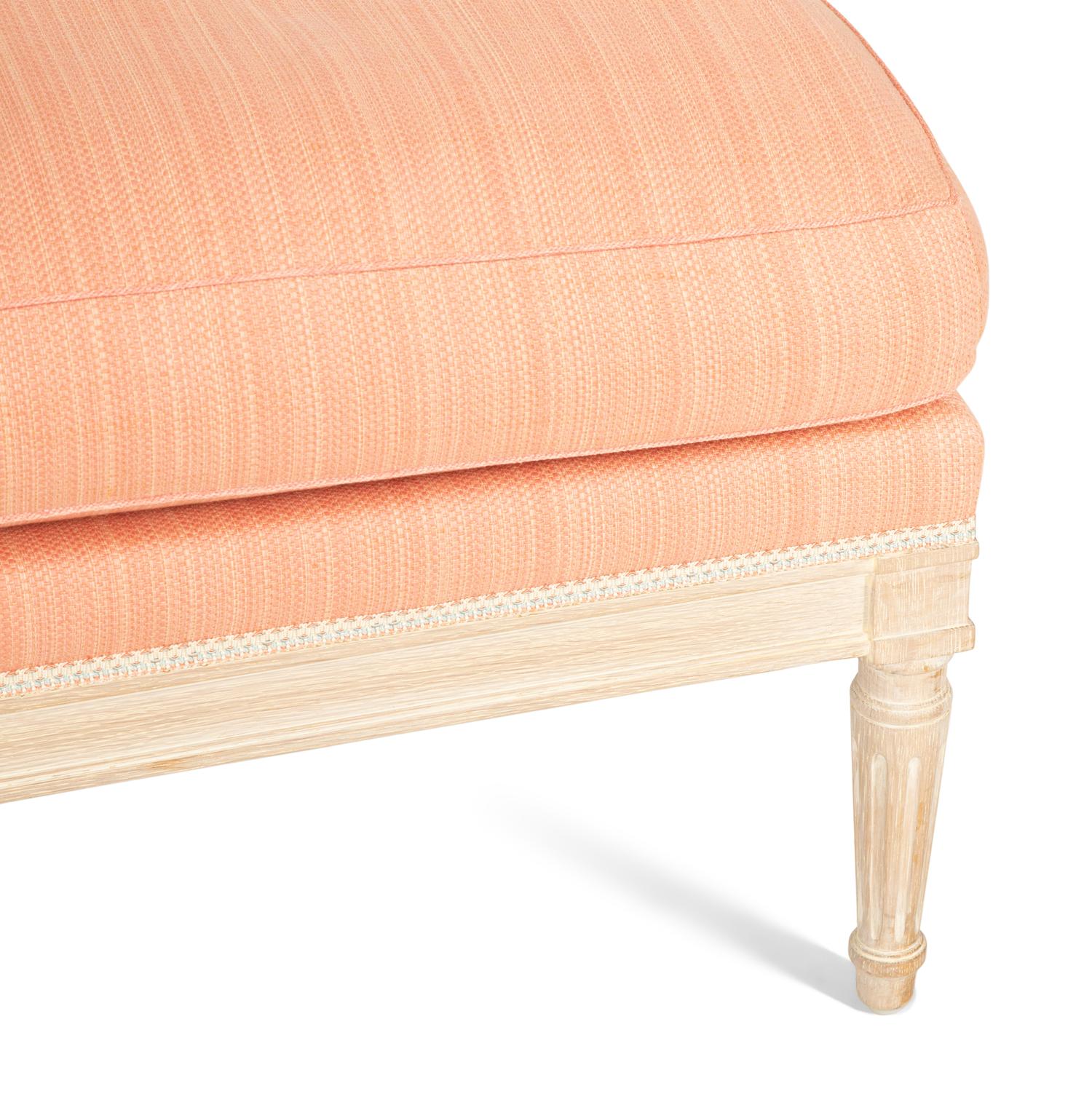 A Louis XVI Style Cerused Oak Bench by Julia Gray, New York