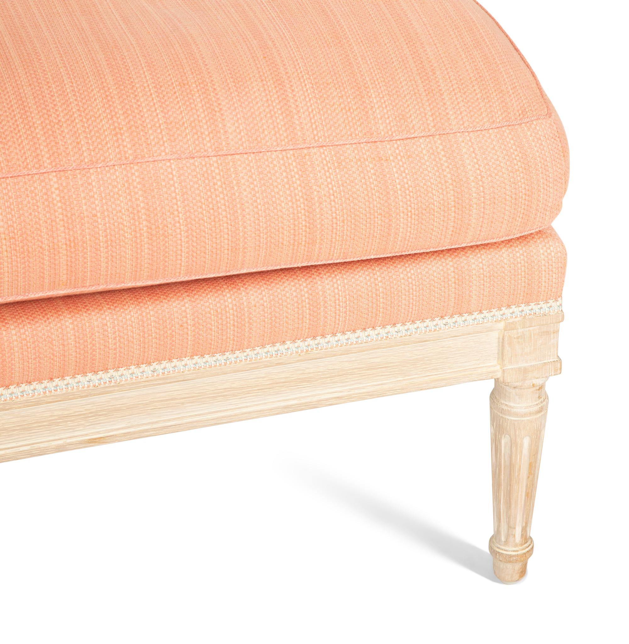 A Louis XVI Style Cerused Oak Bench by Julia Gray, New York