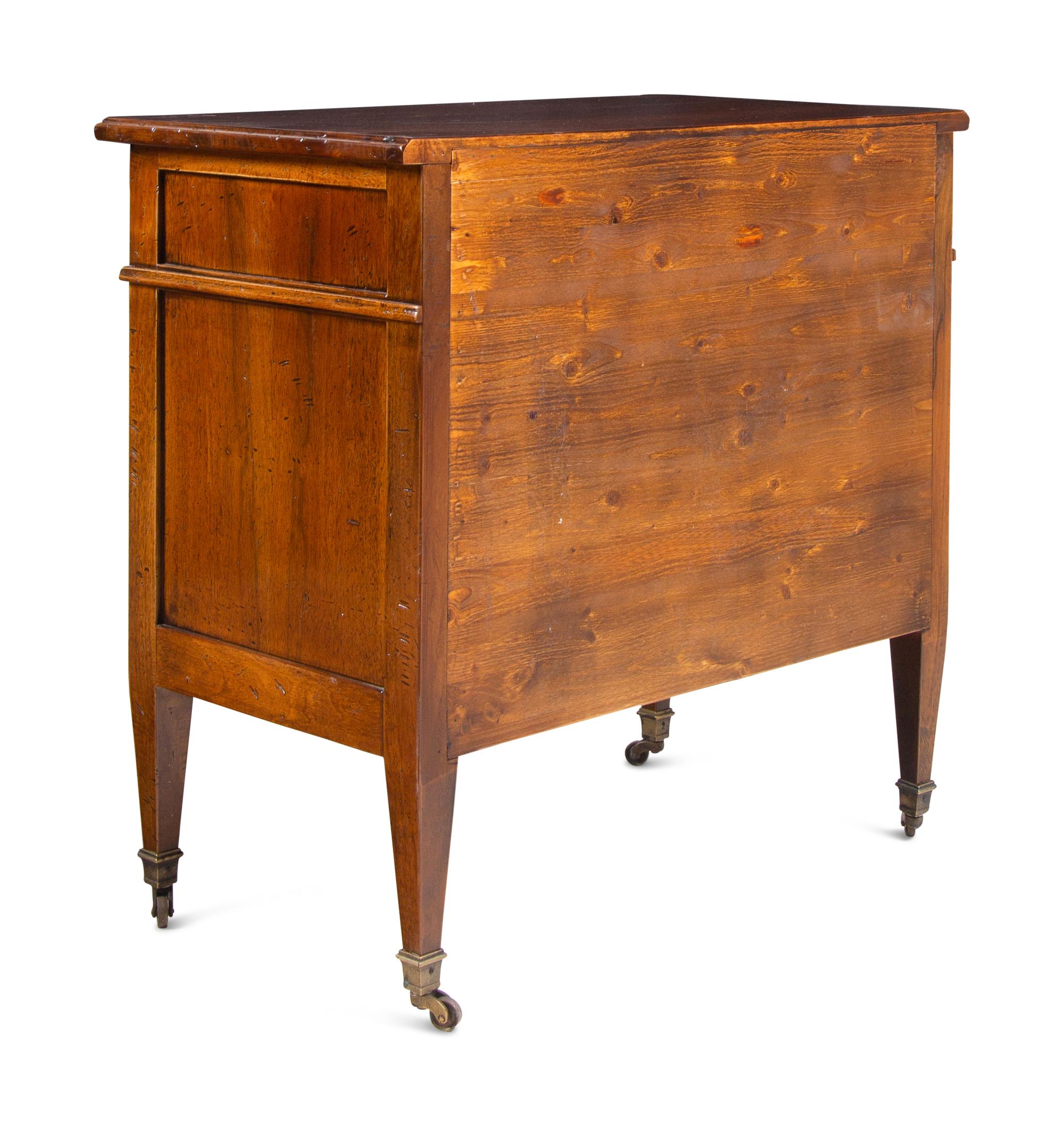 A Pair of Directoire Style Walnut Small Commodes