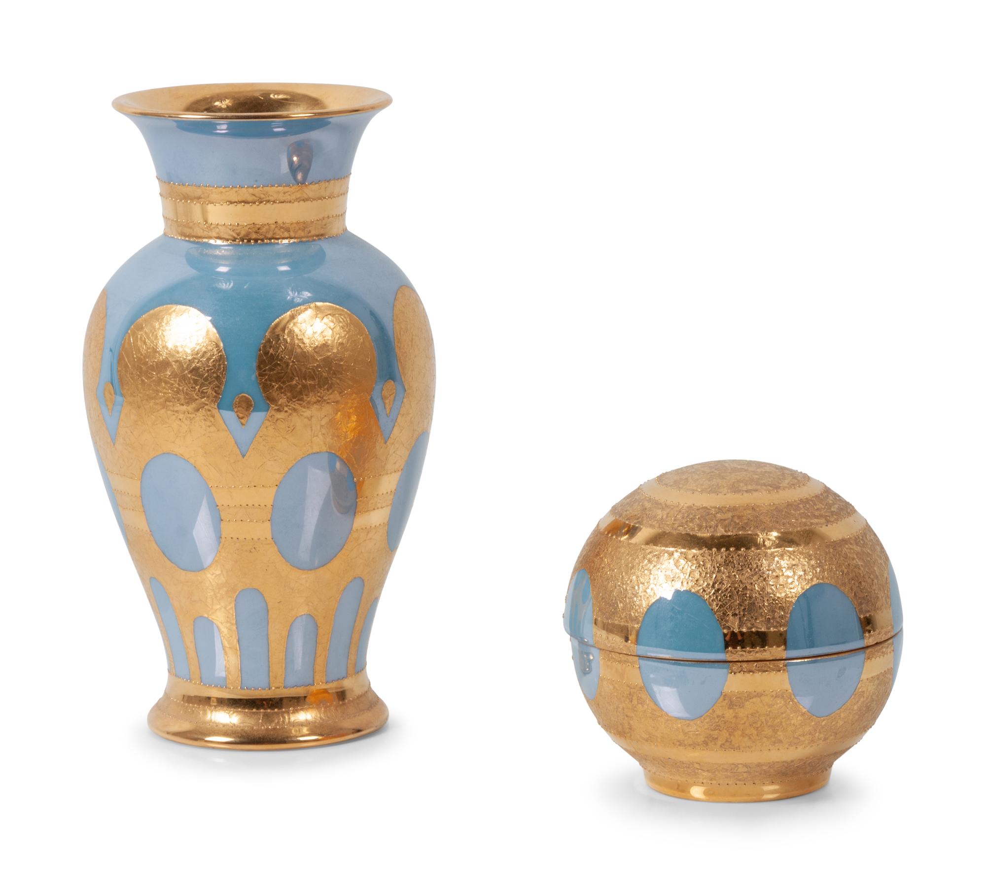 A Carolyn Barlock Iridescent Porcelain Grouping