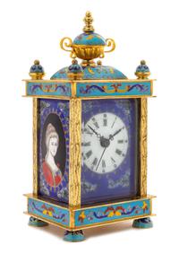 A Chinese Cloisonne Carriage Clock