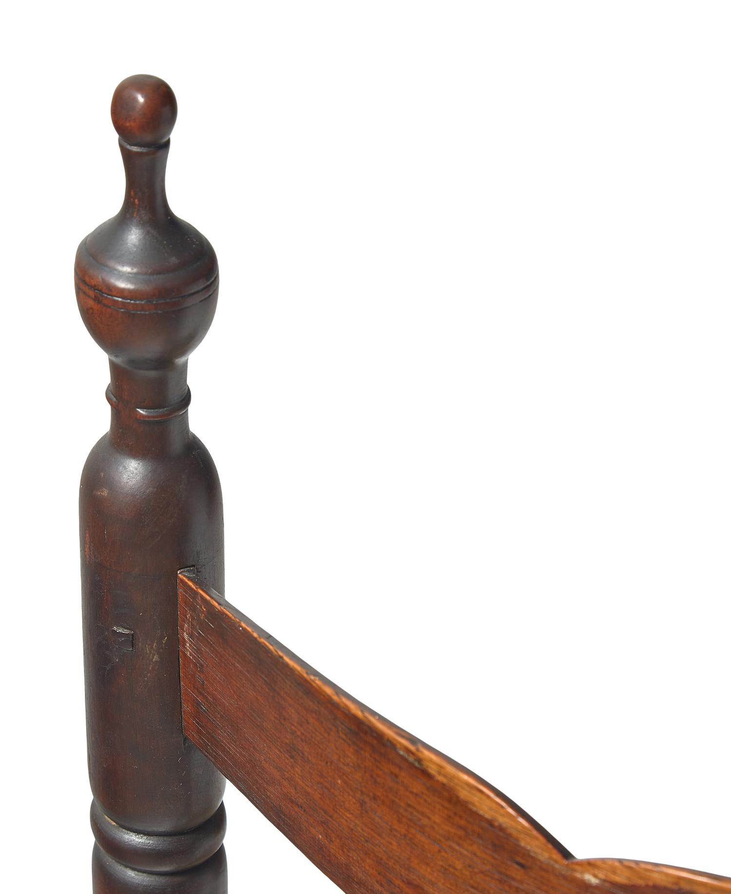 A Bergen County Ladder Back Chair and Small Looking Glass, New Jersey, 19th Century