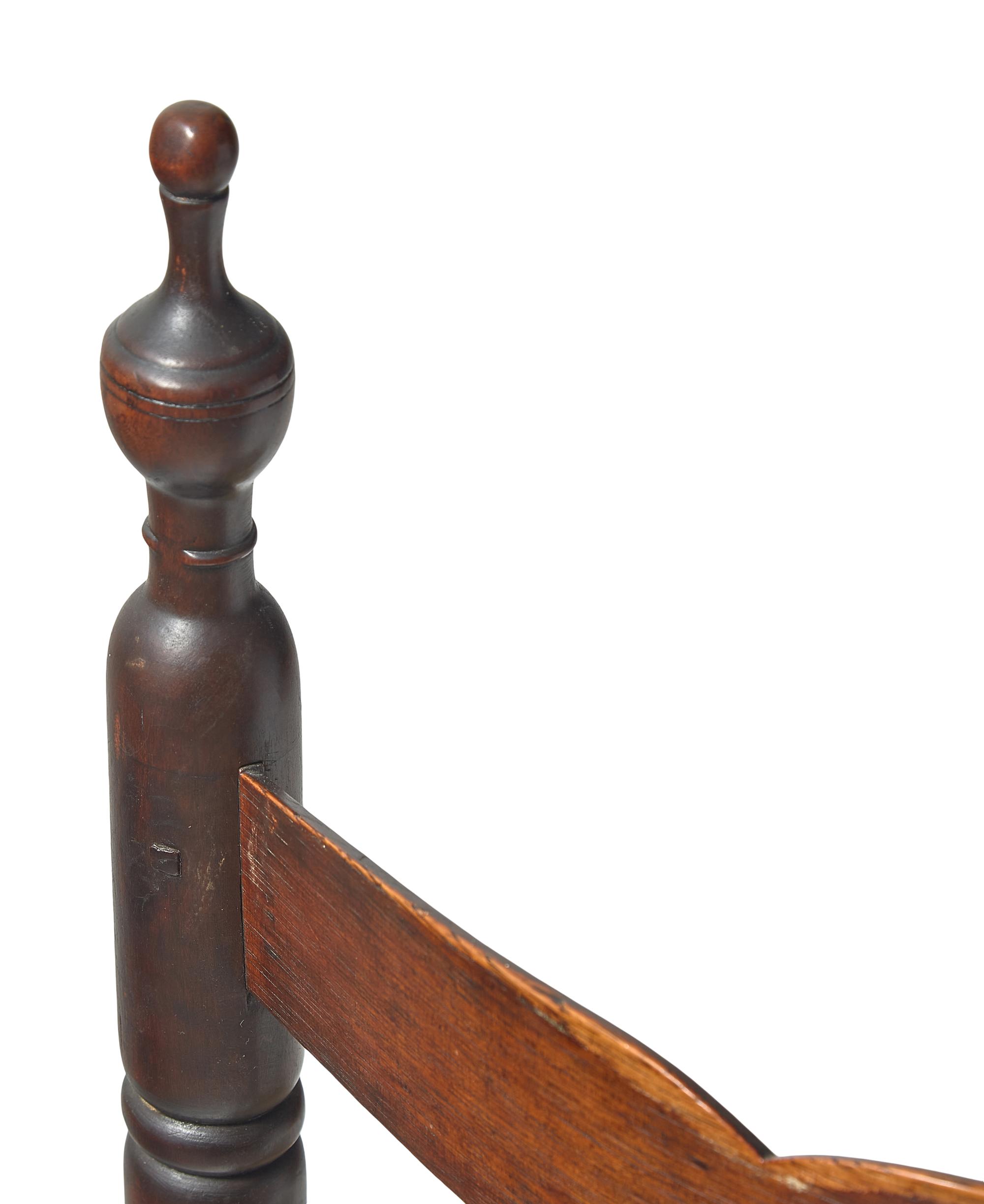 A Bergen County Ladder Back Chair and Small Looking Glass, New Jersey, 19th Century