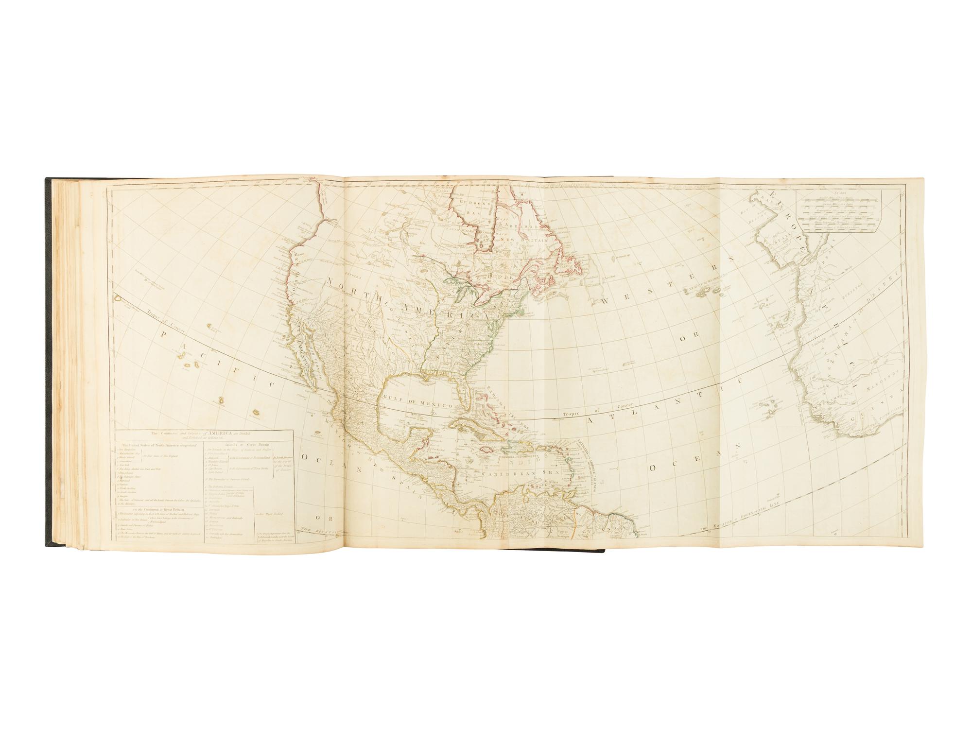 [MAPS & ATLASES]. KITCHIN, Thomas (1718-1784). A General Atlas, Describing The Whole Universe. Being a Complete and New Collection of the Most Approved Maps Extant . London: Printed and sold by R. Sayer and J. Bennett, n.d. [1775-1790].