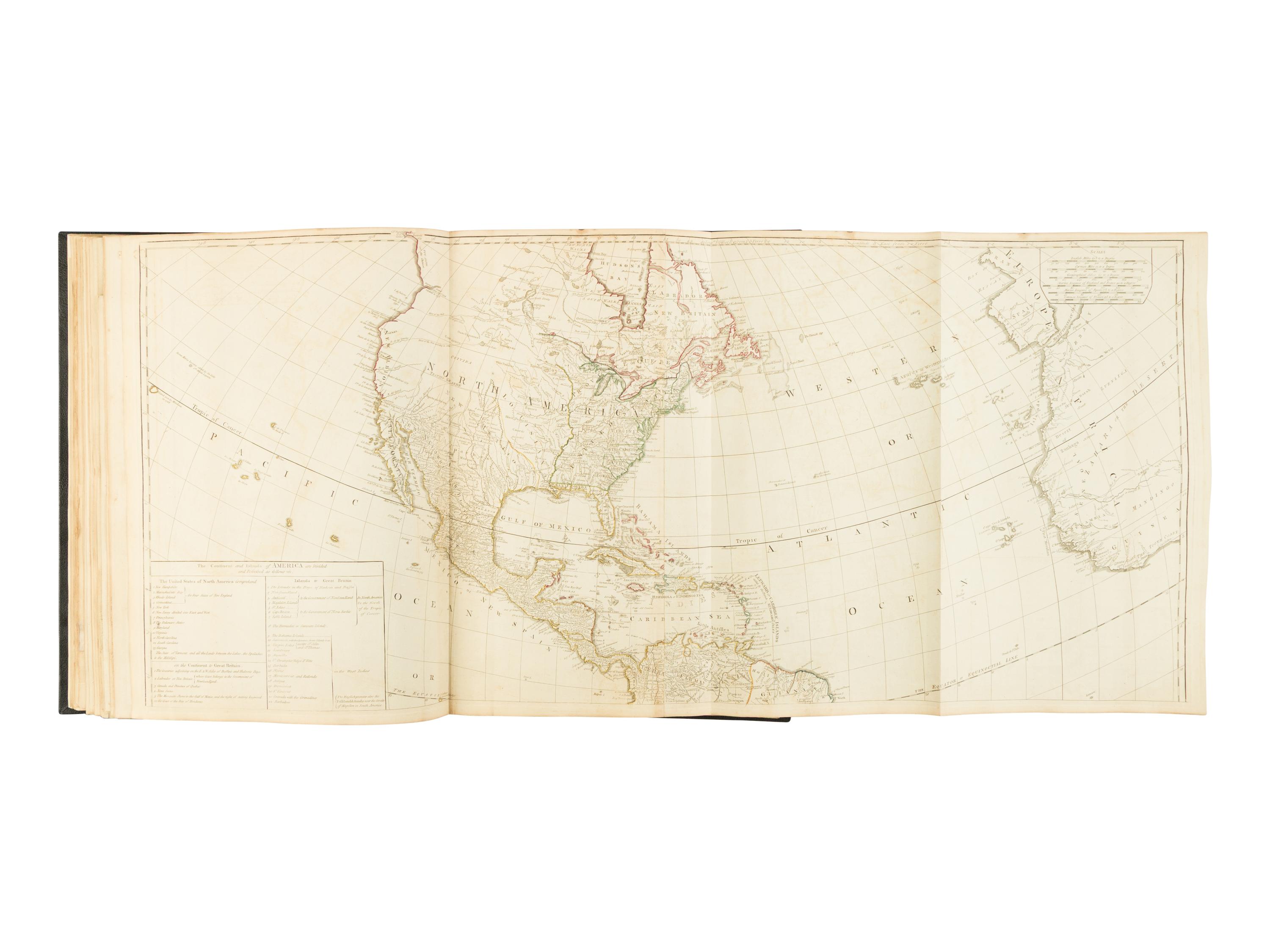 [MAPS & ATLASES]. KITCHIN, Thomas (1718-1784). A General Atlas, Describing The Whole Universe. Being a Complete and New Collection of the Most Approved Maps Extant . London: Printed and sold by R. Sayer and J. Bennett, n.d. [1775-1790].