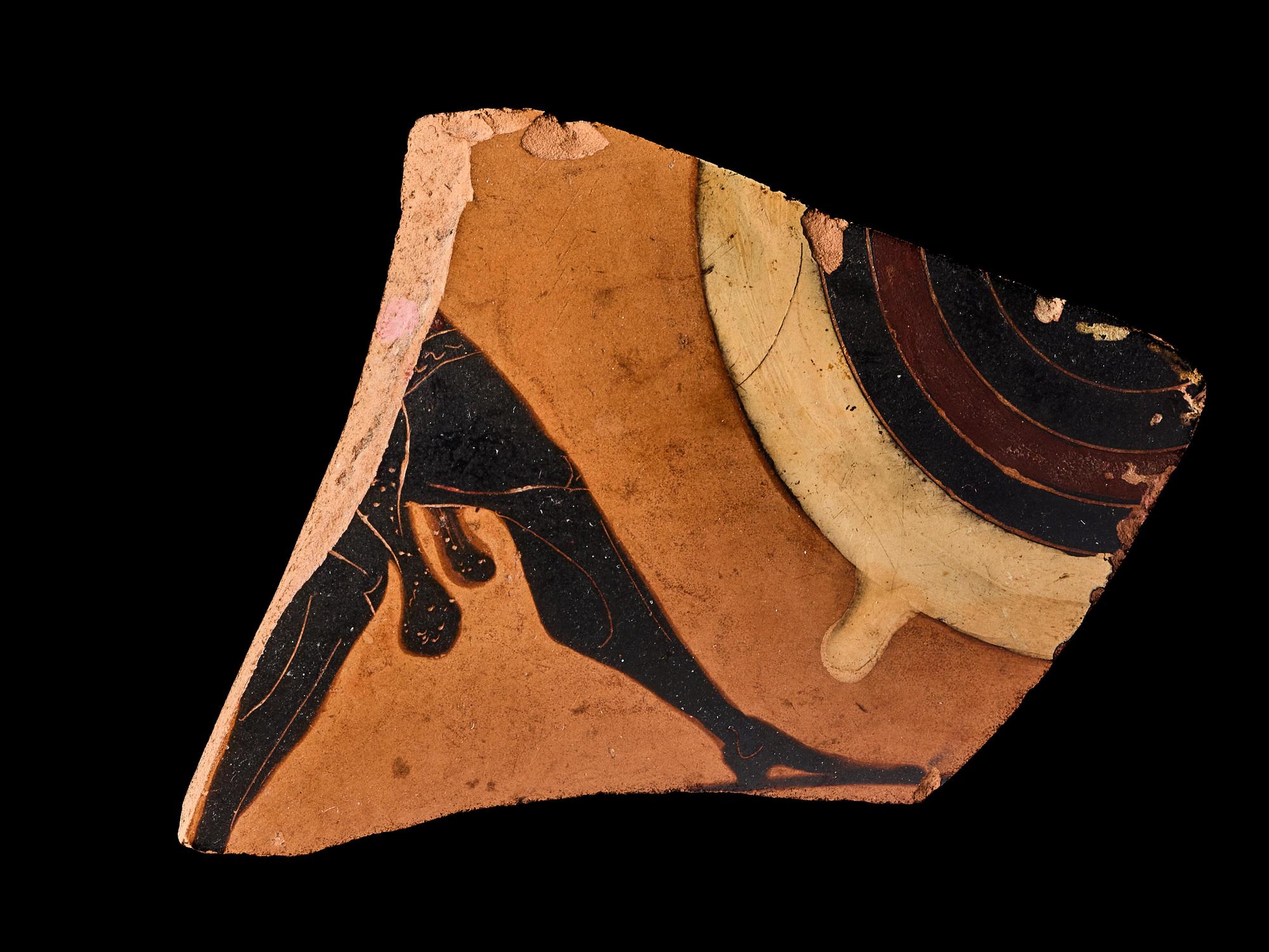 An Attic Black-Figured Kylix Vase Fragment