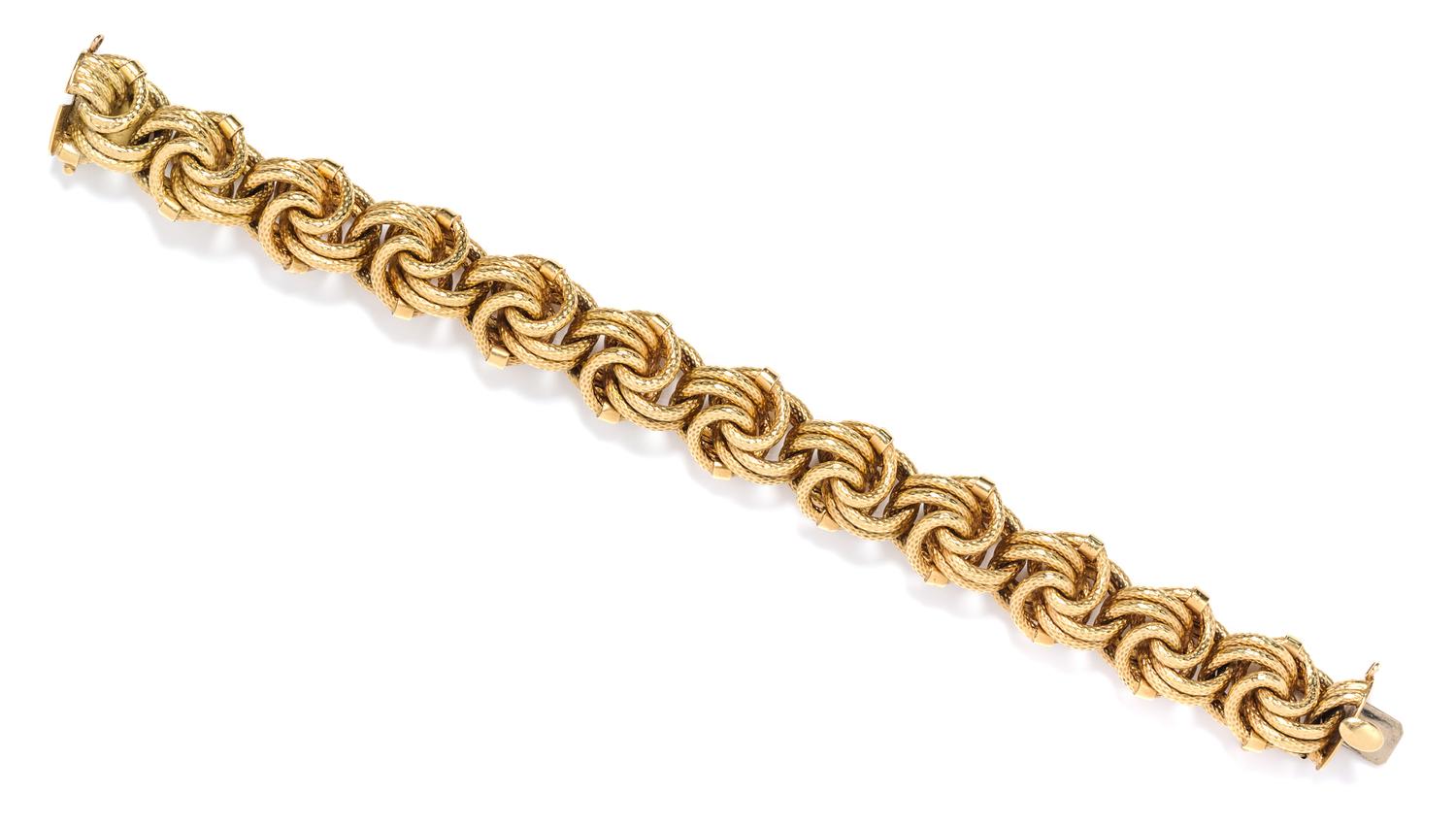 An 18 Karat Yellow Gold Bracelet, 29.70 dwts.