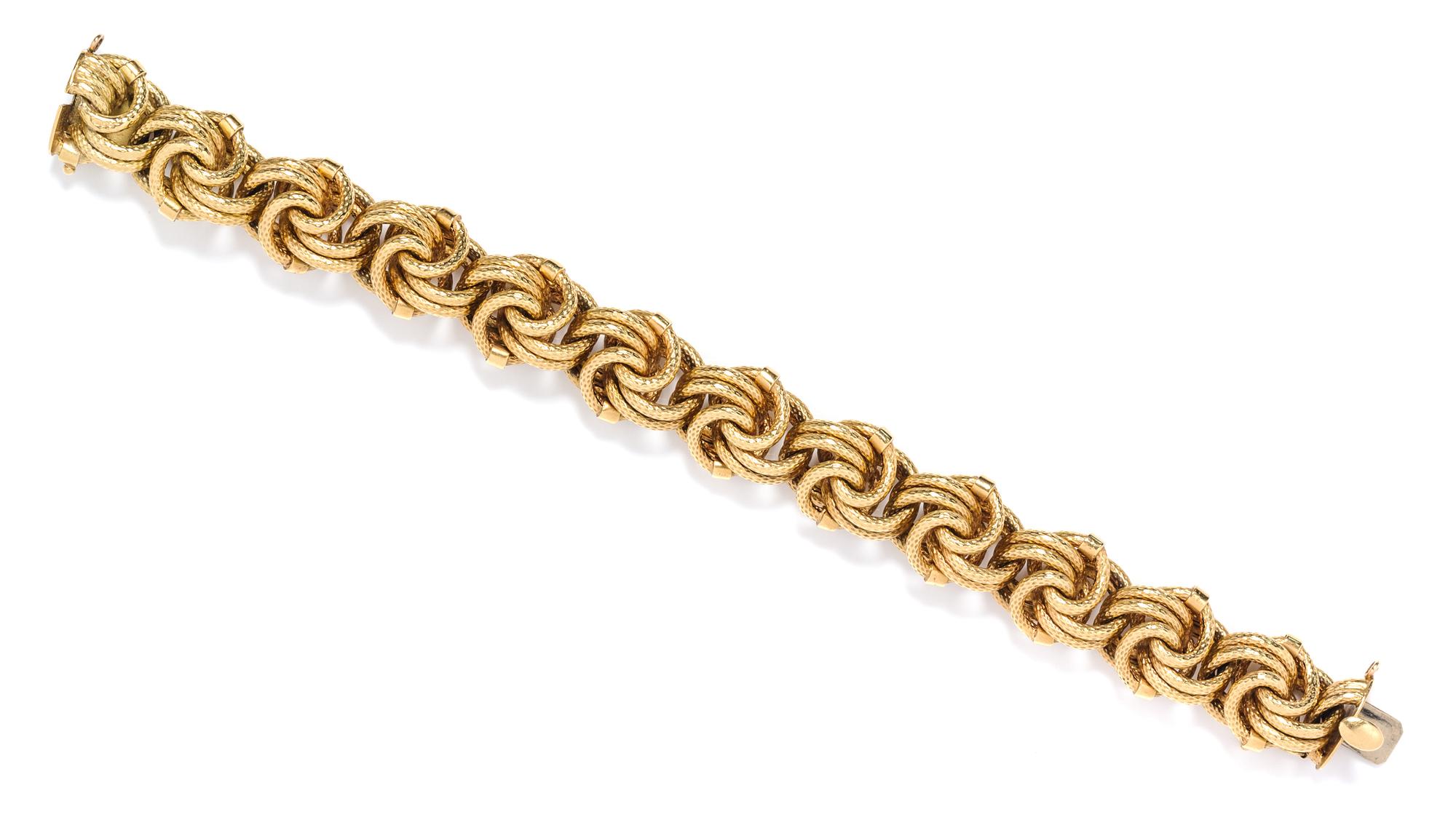 An 18 Karat Yellow Gold Bracelet, 29.70 dwts.