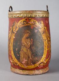 A Leather Fire Bucket, Height 12 inches.