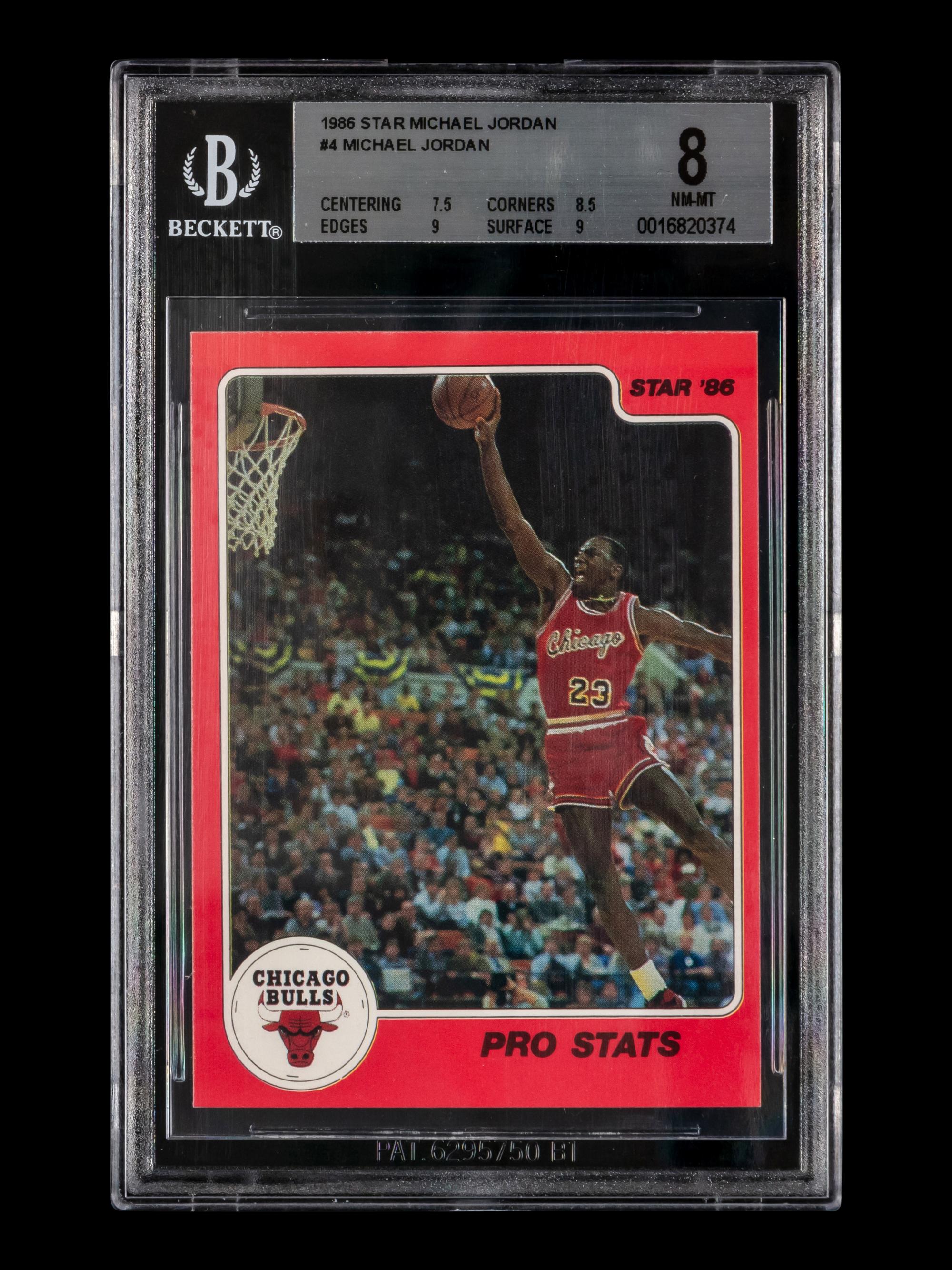 A 1986 Star Michael Jordan Set Pro Stats Card No. 4 (BGS 8 NM-MT)