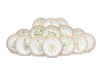 A Set of Fifteen Royal Copenhagen Flora Danica Porcelain Plates