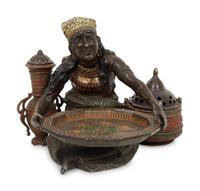 An Austrian Cold Painted Bronze Standish