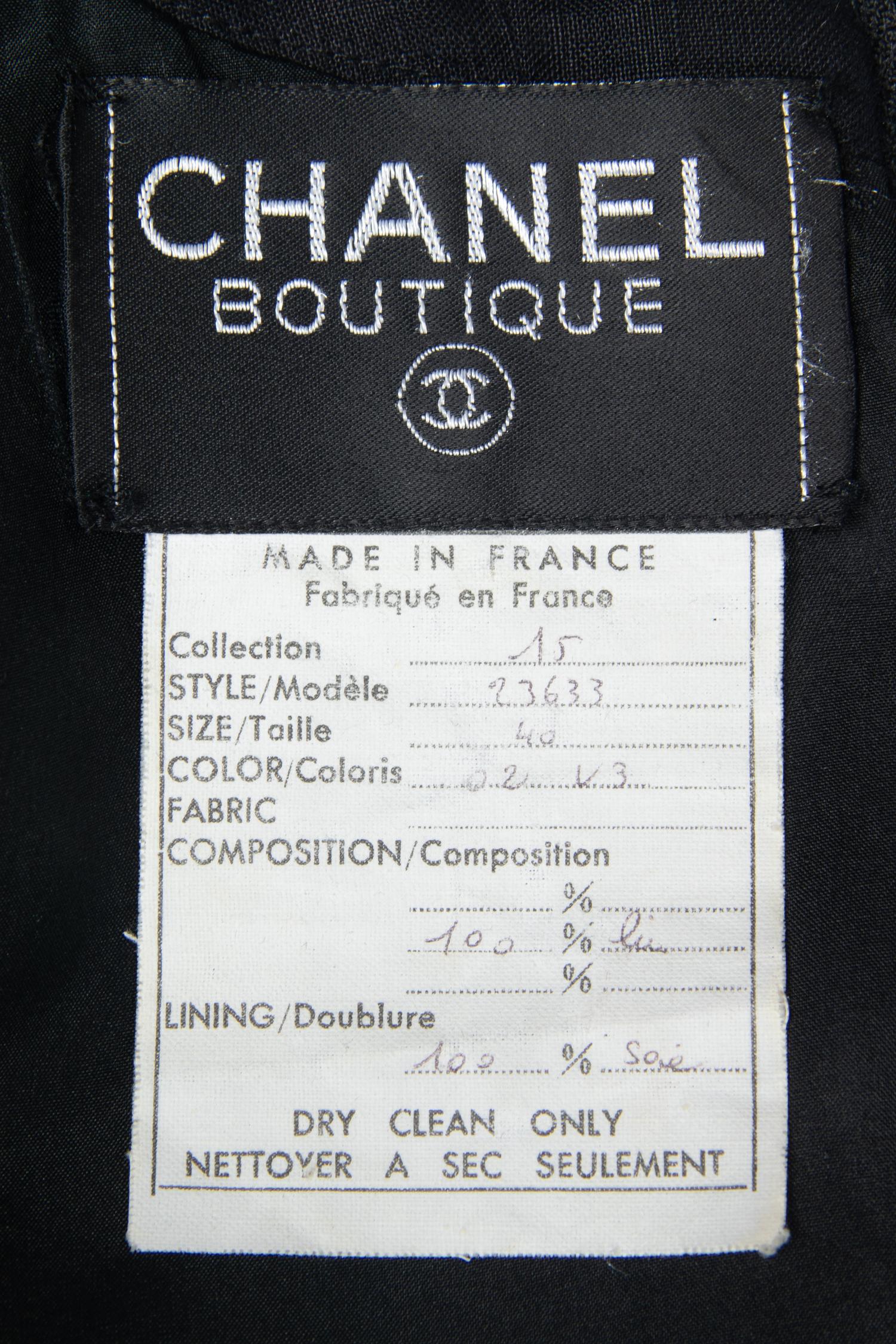 CHANEL BLACK LINEN DRESS