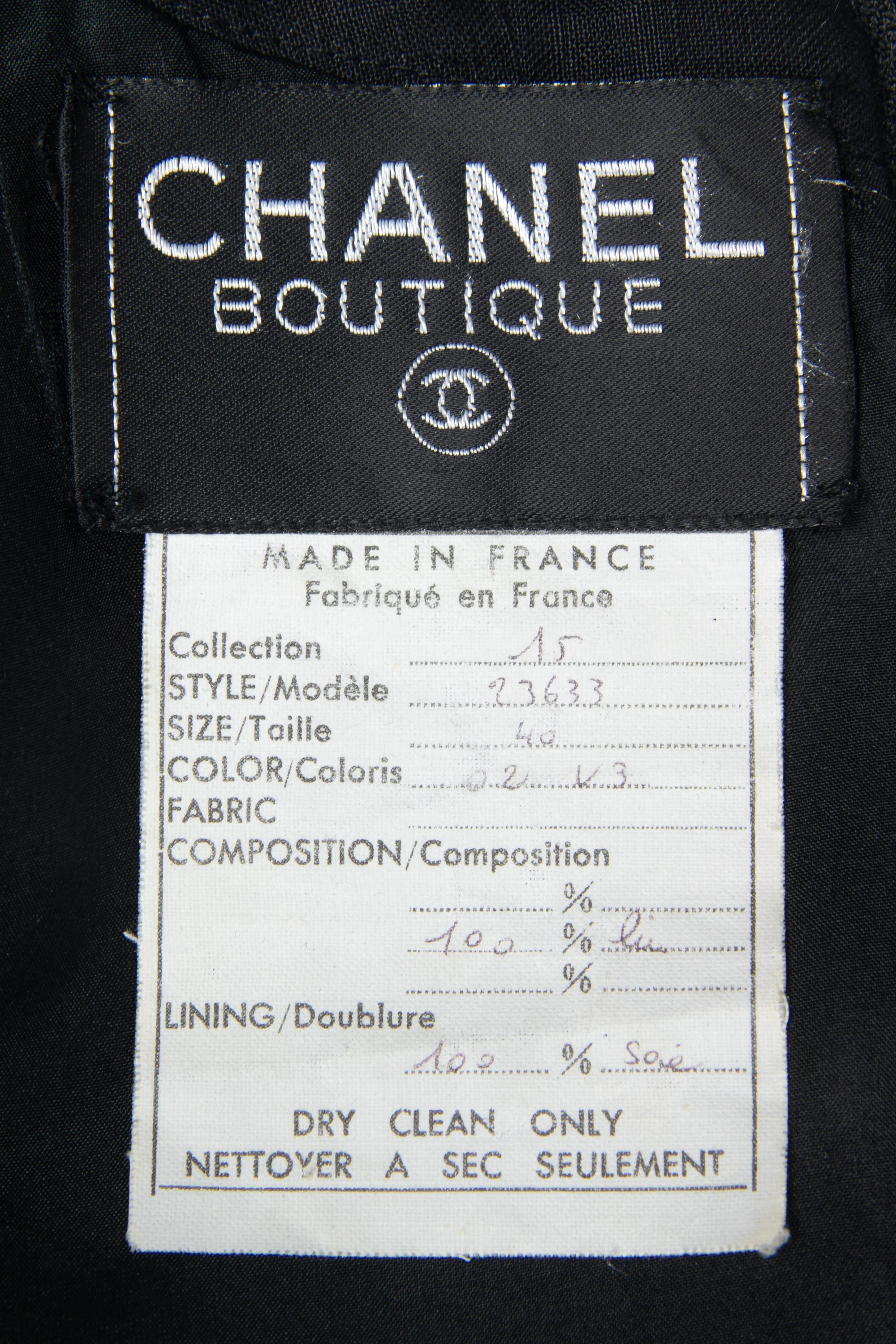 CHANEL BLACK LINEN DRESS