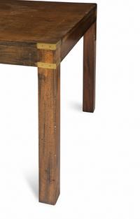 A Campaign Style Brass Mounted Walnut Table
