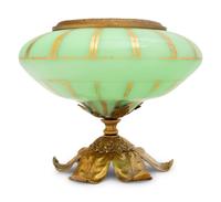 A French Gilt Metal and Opaline Glass Center Bowl