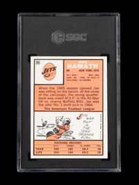 A 1966 Topps Joe Namath Football Card No. 96 (SGC 6.5)