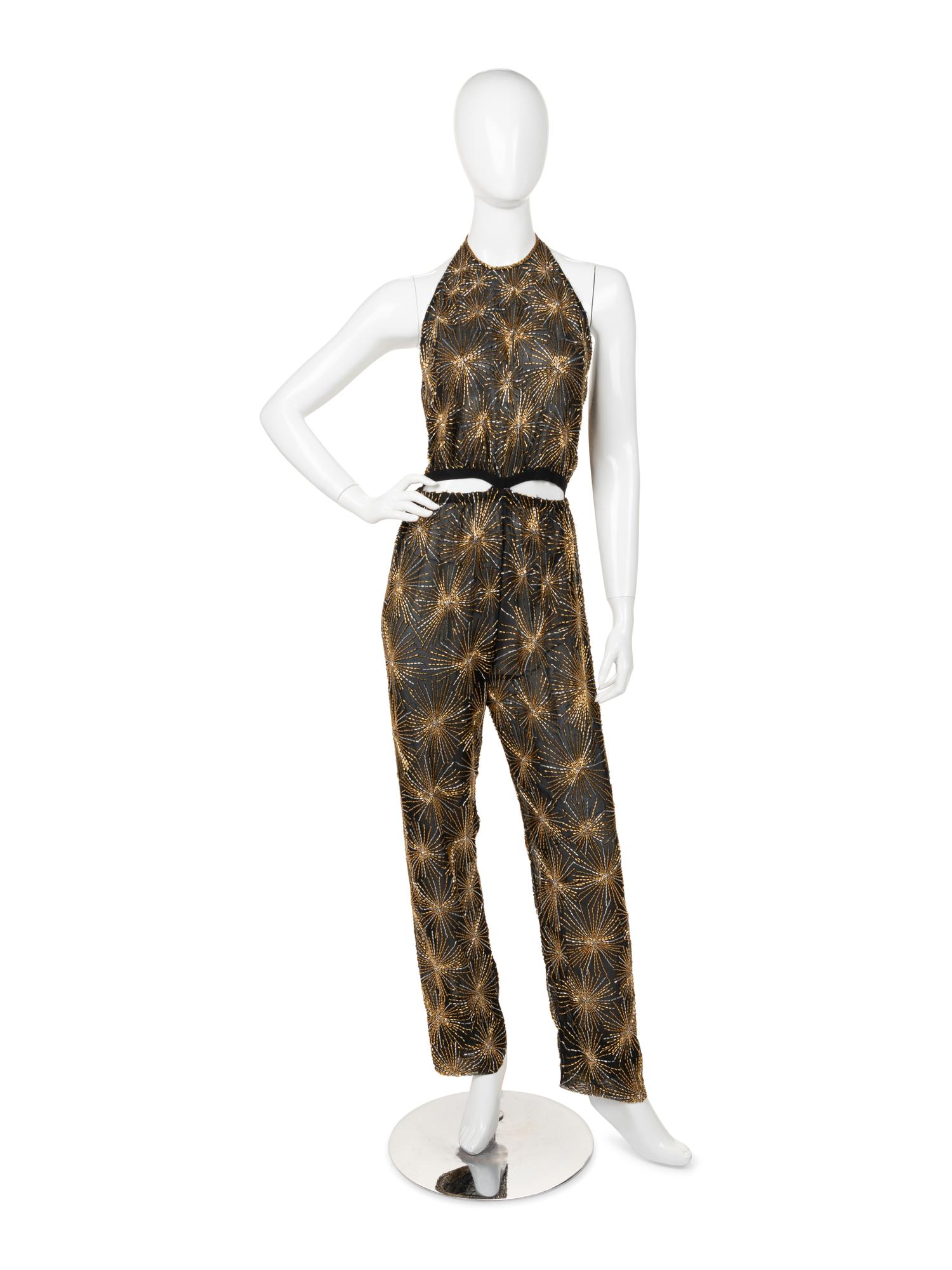 Halston Embellished Chiffon Pant Ensemble, Firework Collection, Fall/Winter 1980