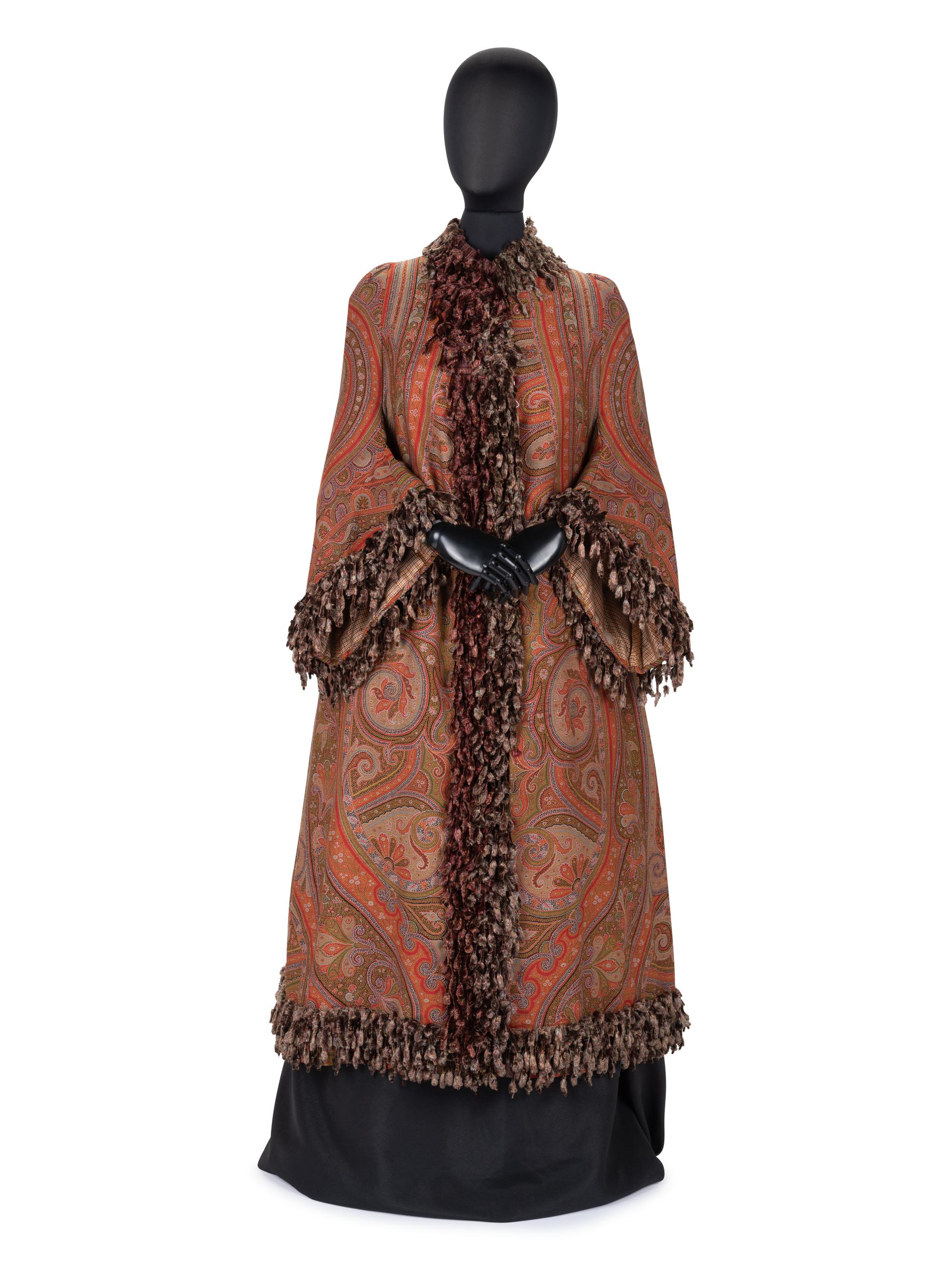 Paisley Shawl Mantle with Chenille Trim, 1880s