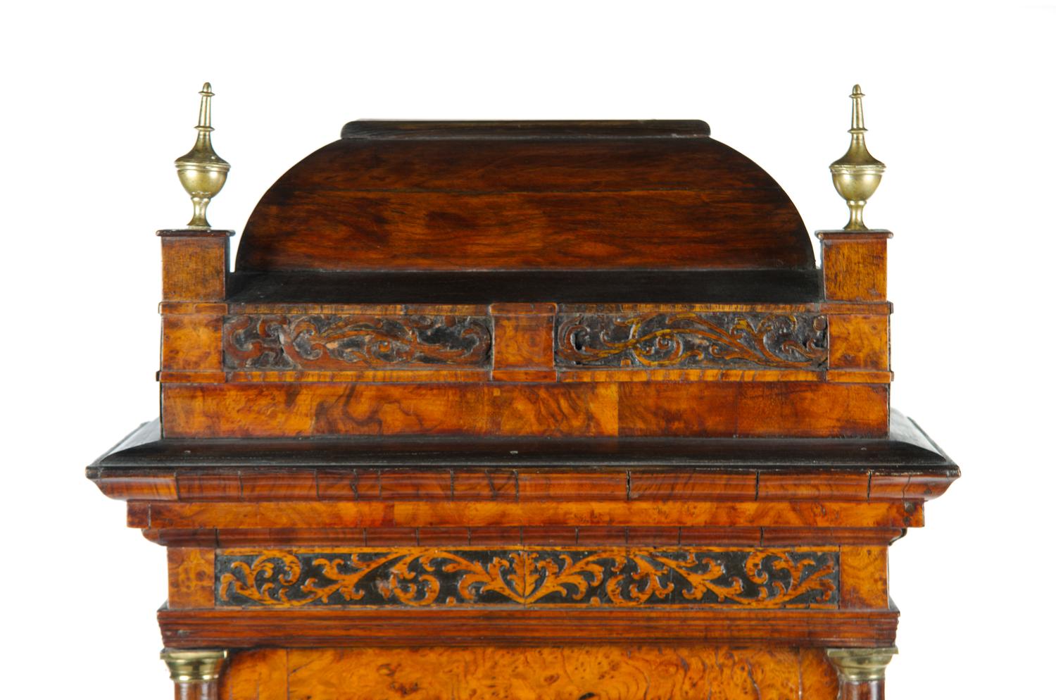 An English Burlwood Tall Case Clock Height 94 inches. — JAMES MARKWICK, LONDON, LATE 17TH CENTURY