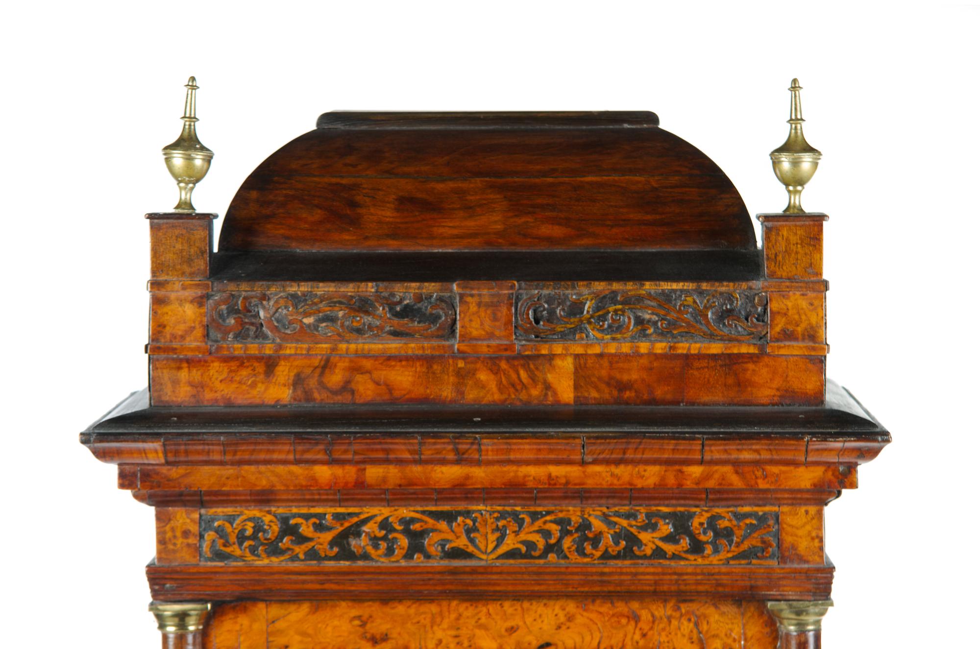 An English Burlwood Tall Case Clock Height 94 inches. — JAMES MARKWICK, LONDON, LATE 17TH CENTURY