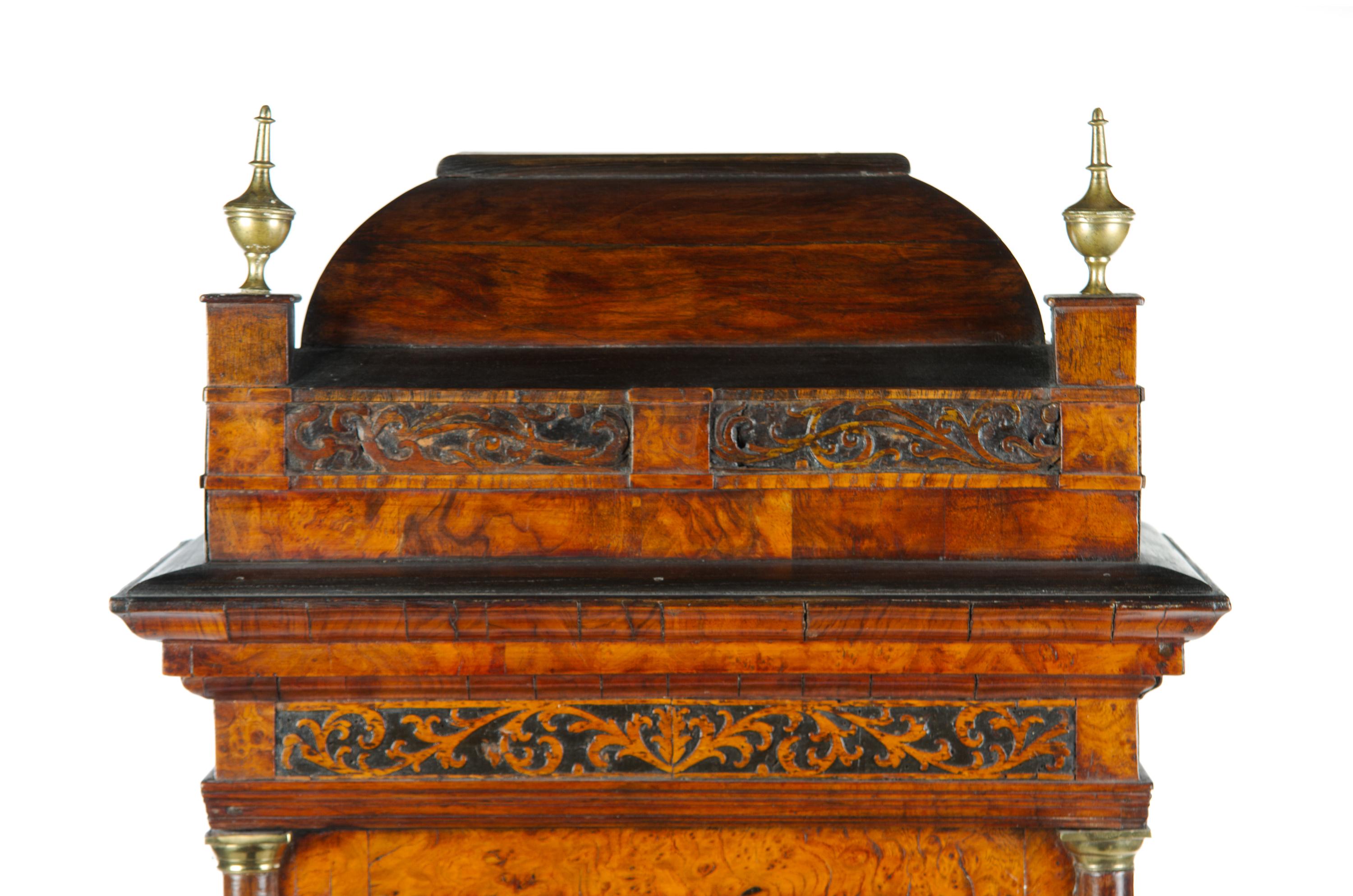 An English Burlwood Tall Case Clock Height 94 inches. — JAMES MARKWICK, LONDON, LATE 17TH CENTURY