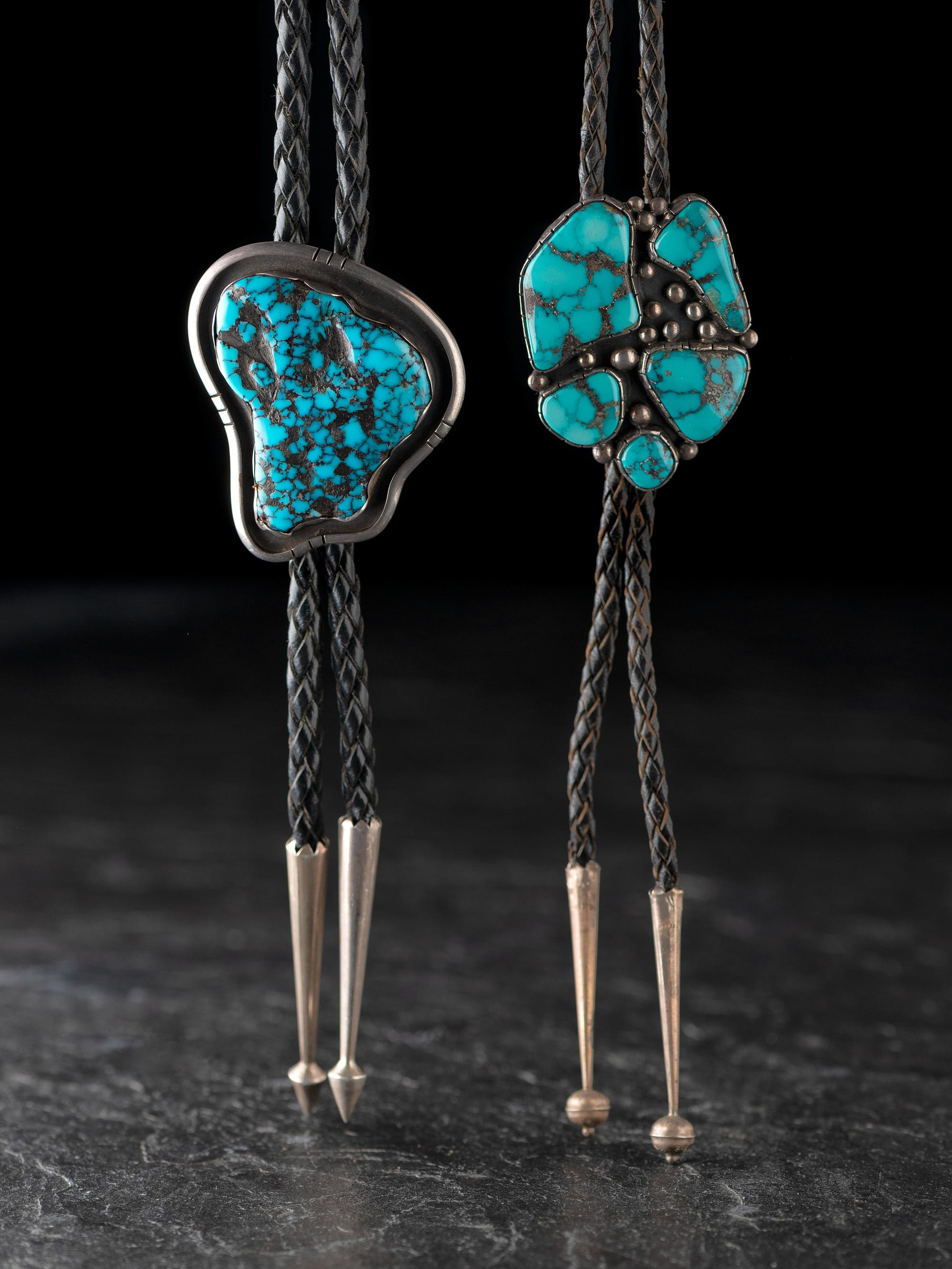 Navajo Silver and Turquoise Bolo Ties