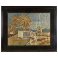 Silk-embroidered mourning picture "Sacred to the memory of Richard Whellen," Boston, MA, circa 1810