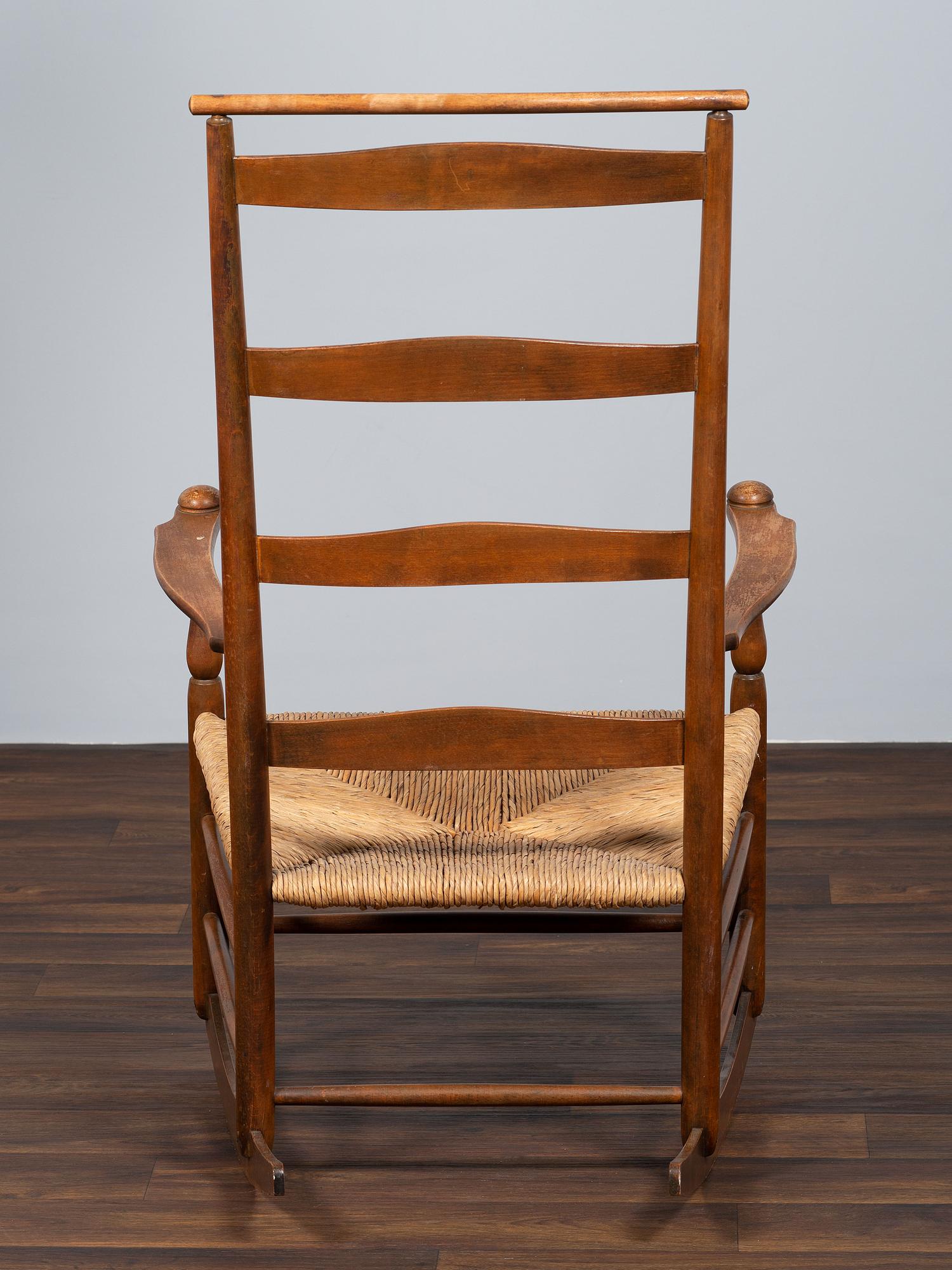 A Shaker Rush-Seat Rocker