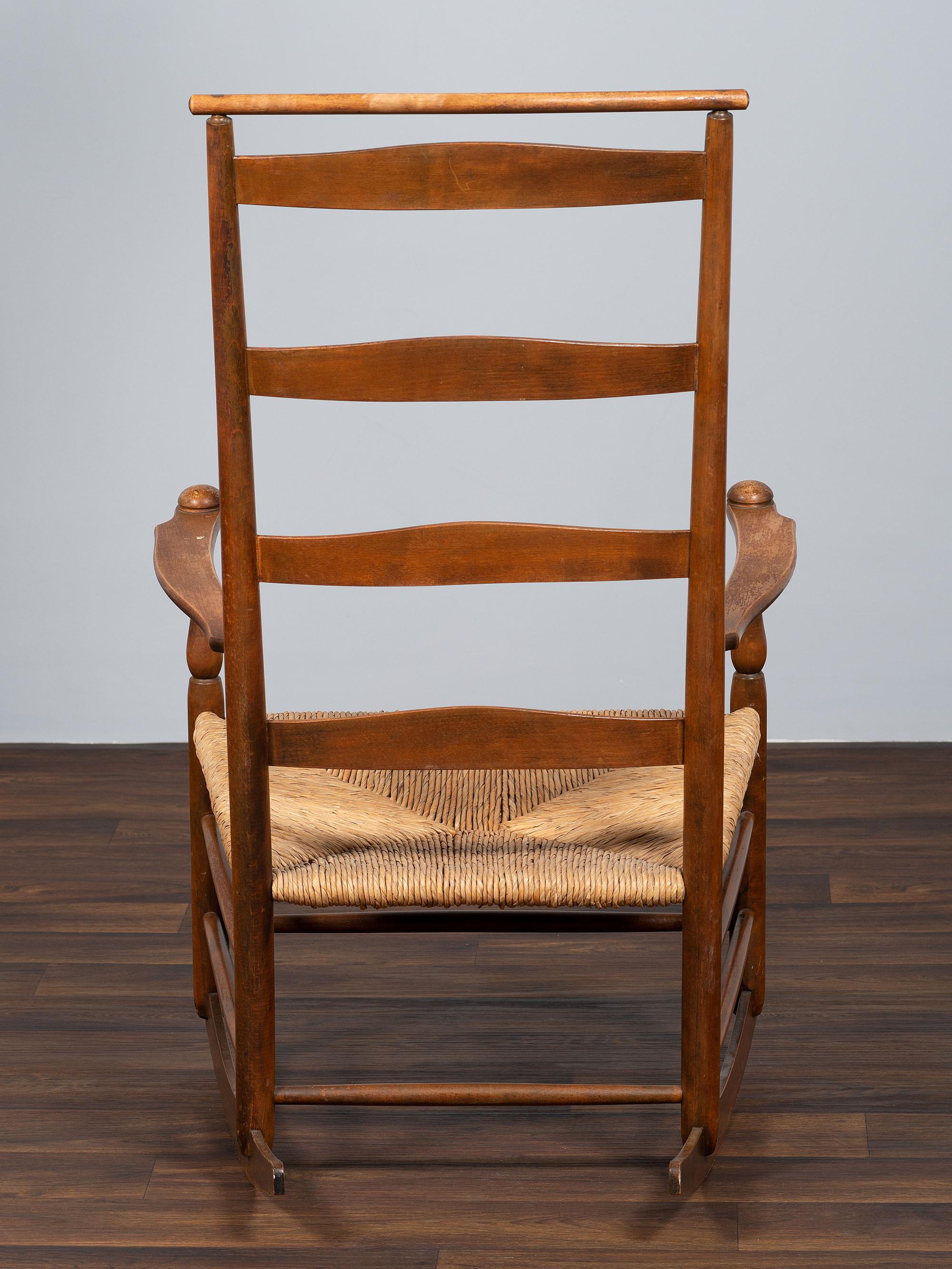 A Shaker Rush-Seat Rocker
