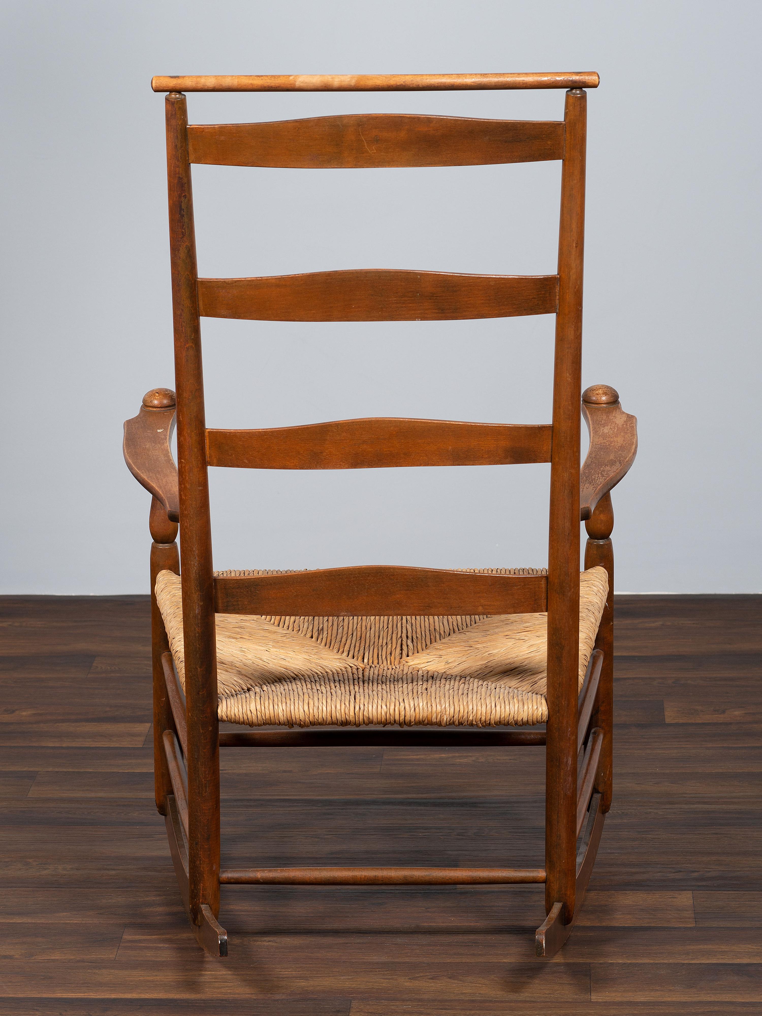 A Shaker Rush-Seat Rocker
