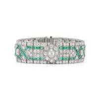 ART DECO, DIAMOND AND EMERALD BRACELET