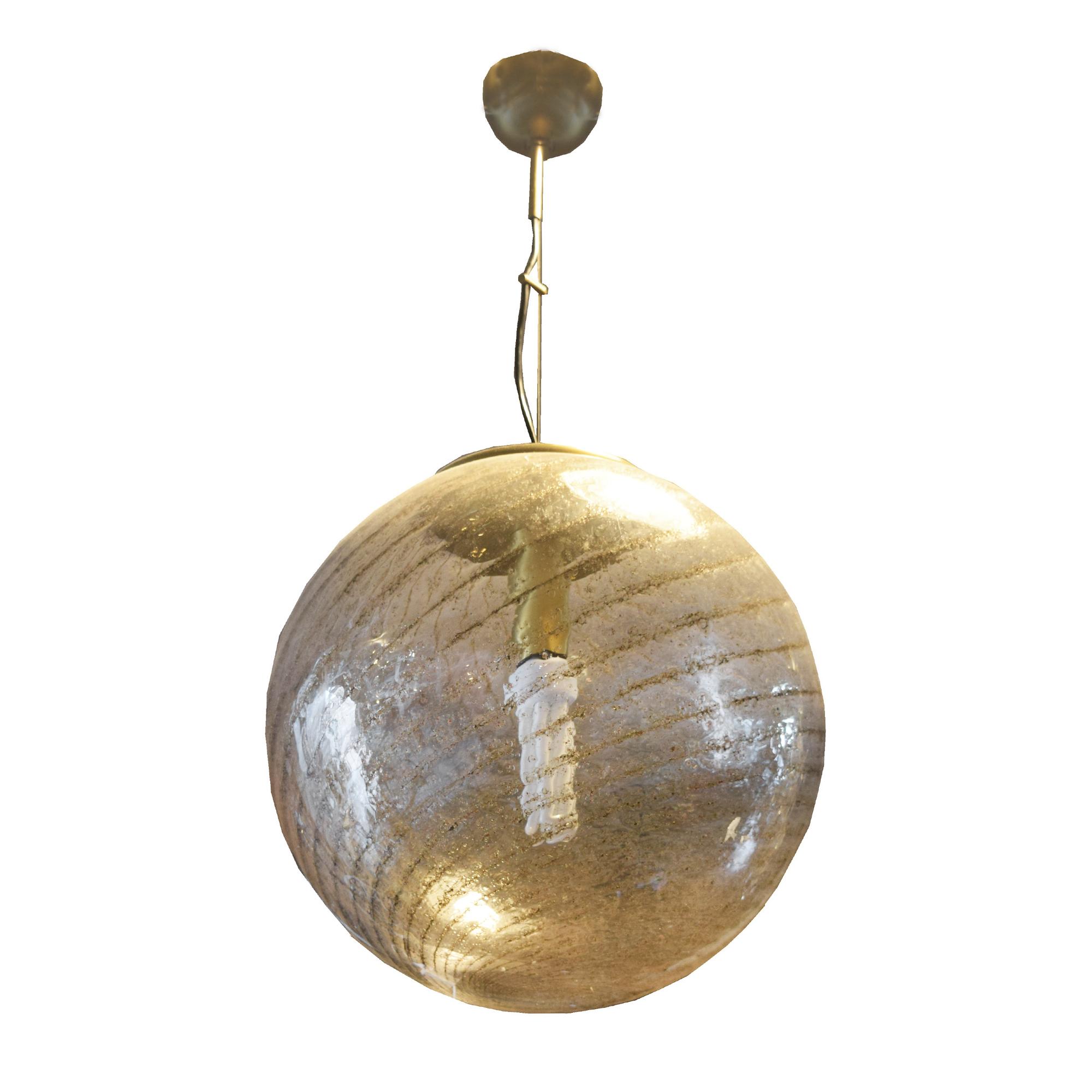 A Mid-Century Glass Light Fixture 16" W x 16" D x 31" H — Italy, Mid-20th Century