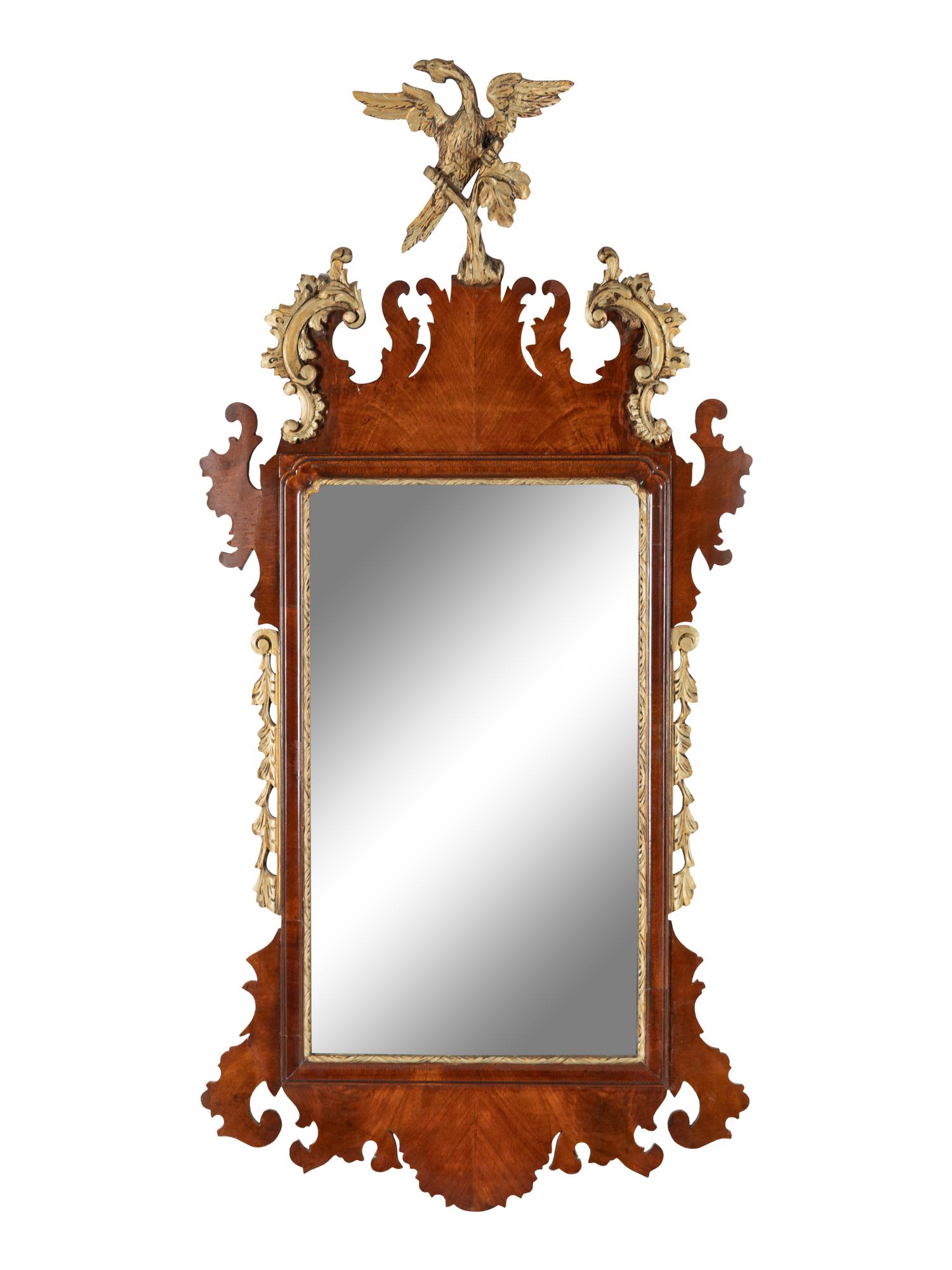 A George II Style Parcel Gilt Mahogany Mirror