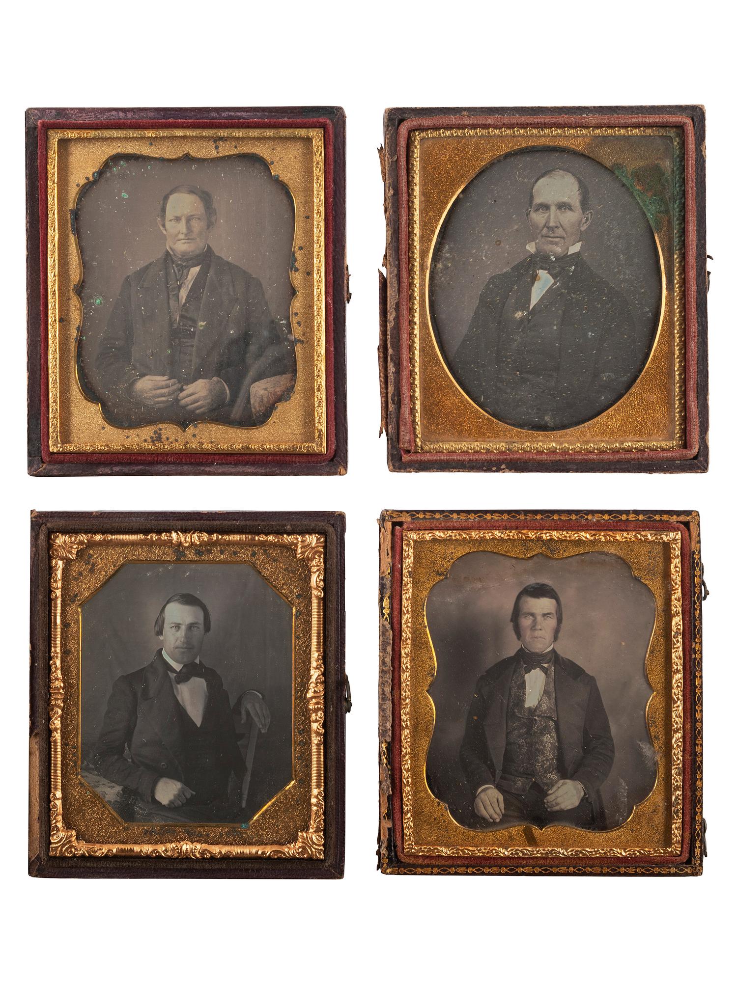 [EARLY PHOTOGRAPHY]. A group of 15 daguerreotypes of distinguished gentlemen of varying ages, including: