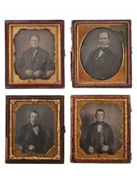 [EARLY PHOTOGRAPHY]. A group of 15 daguerreotypes of distinguished gentlemen of varying ages, including: