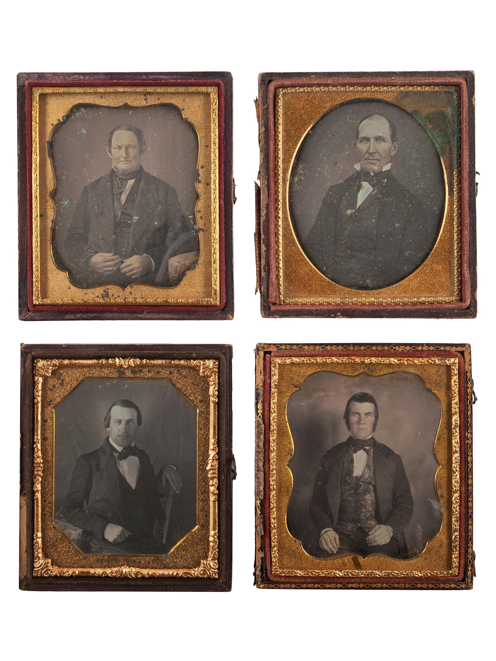 [EARLY PHOTOGRAPHY]. A group of 15 daguerreotypes of distinguished gentlemen of varying ages, including: