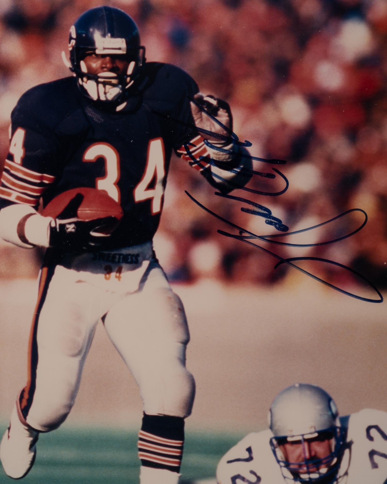 A Group of Walter Payton and Gale Sayers Signed Autograph Photos (Beckett Authentication Services Letters BAS Certified),