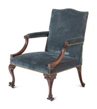 A George II Mahogany Library Armchair