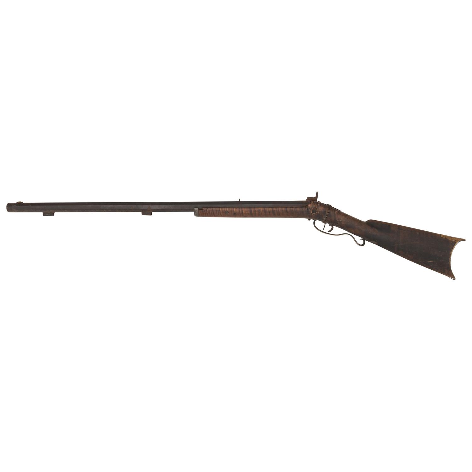 Halfstock Heavy Barrel Percussion Kentucky Rifle by P.A. Reinhard ca.1871
