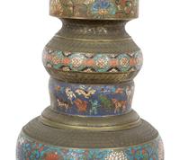 A Chinese Cloisonné Tall Lamp