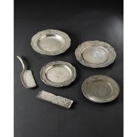 Six Kayserzinn Jugendstil Pewter Wares