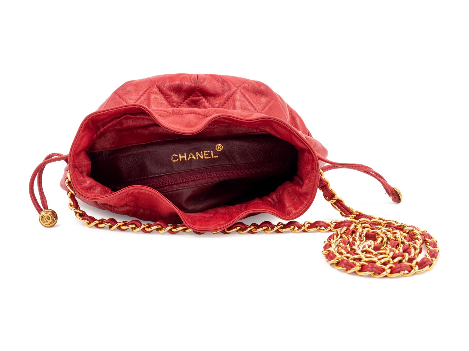 Chanel Quilted Leather Drawstring Bag, 1986-89
