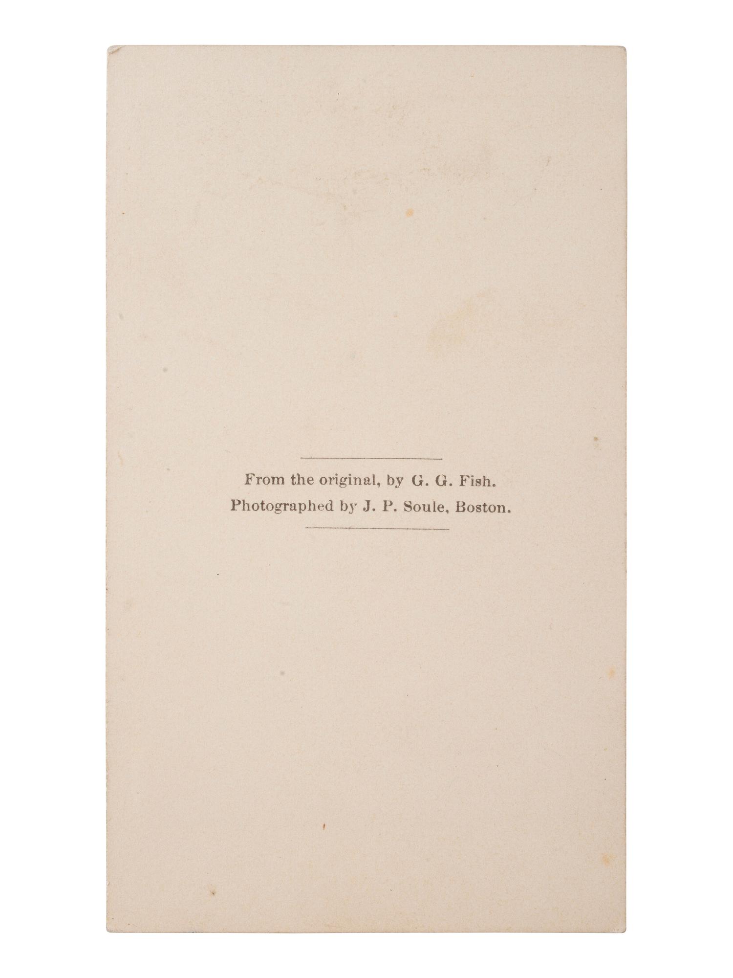 [AFRICAN AMERICANA-EMANCIPATION]. FISH, George Gardner, artist. Emancipation . Allegorical carte-de-visite. Boston, MA: John Soule, 1863.