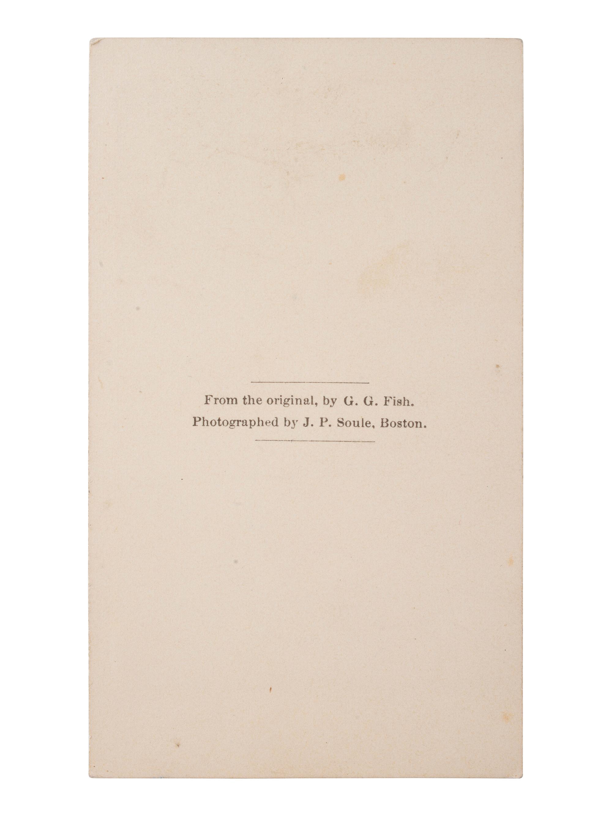 [AFRICAN AMERICANA-EMANCIPATION]. FISH, George Gardner, artist. Emancipation . Allegorical carte-de-visite. Boston, MA: John Soule, 1863.