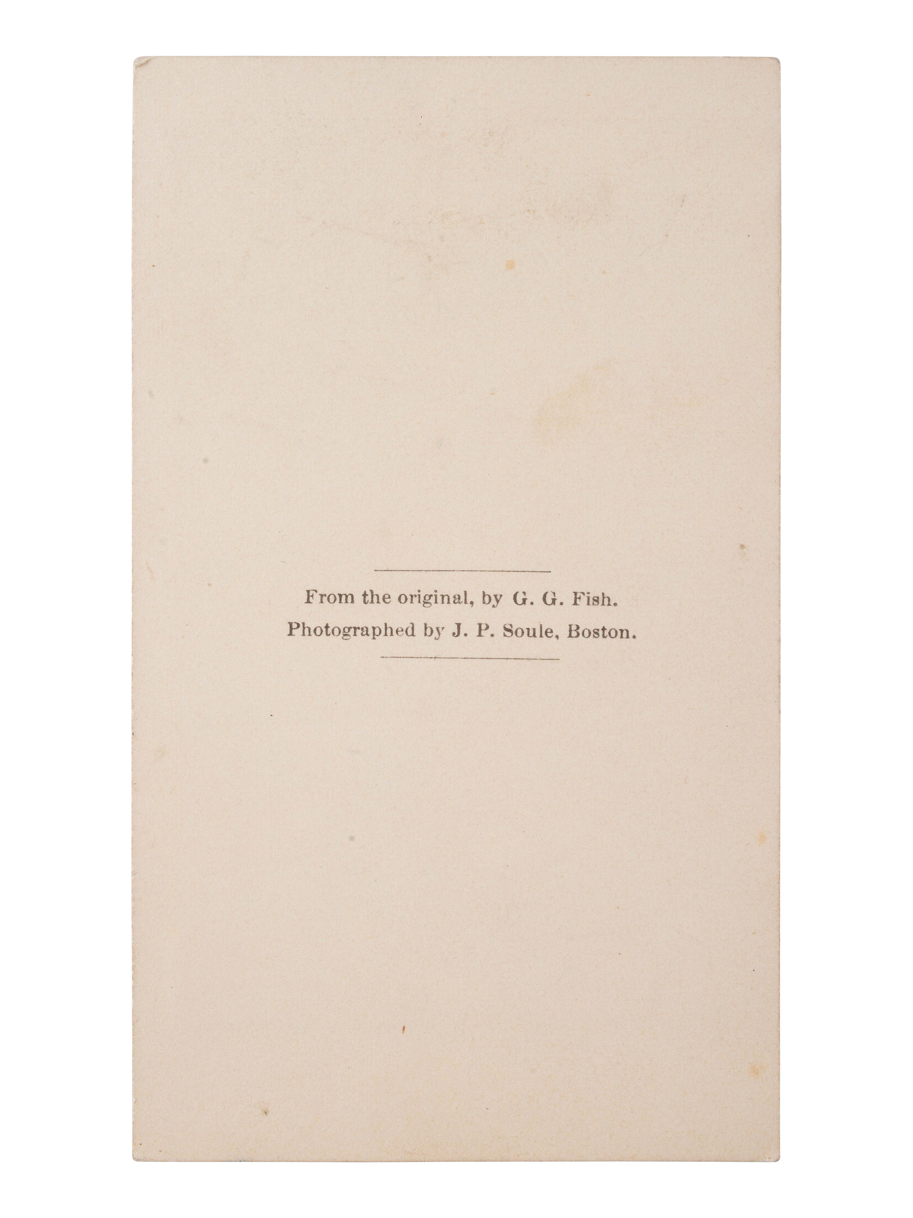 [AFRICAN AMERICANA-EMANCIPATION]. FISH, George Gardner, artist. Emancipation . Allegorical carte-de-visite. Boston, MA: John Soule, 1863.