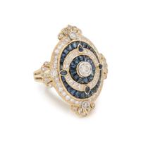 BICOLOR GOLD, SAPPHIRE AND DIAMOND RING