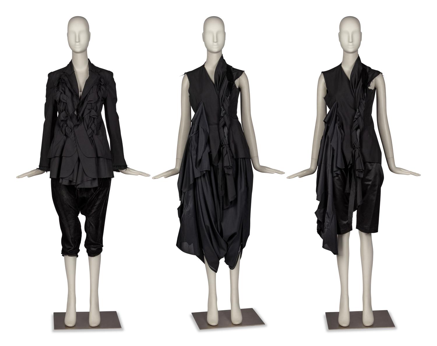 Two Comme des Garçons Jackets and Three Bottom Pieces